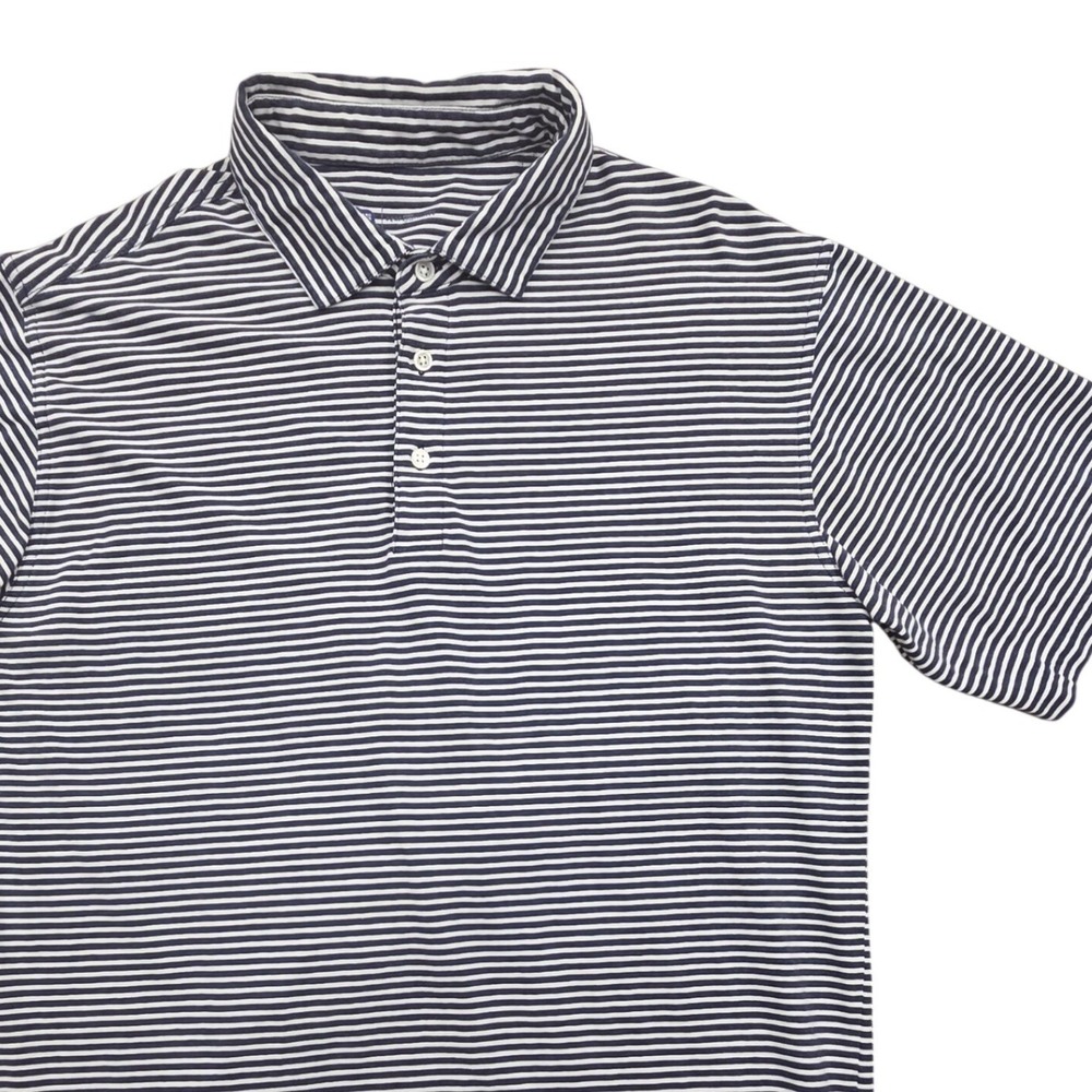 Onward Reserve Yeager Performance Polo Shirt Navy White Striped Mens Large